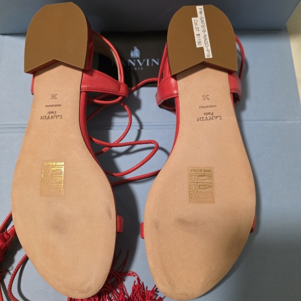 Lanvin Red Women's Sandals - Picture 4 of 5